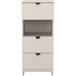 Crowndale Bora 3 Drawer Single Shelf Kashmir Matt Bedside Cabinet - Cream - Wilko - thumbnail 3