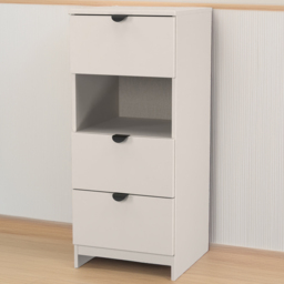 Crowndale Bora 3 Drawer Single Shelf Kashmir Matt Bedside Cabinet - Cream - Wilko