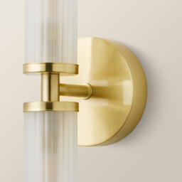 ValueLights Canya Matte Gold 2 Way Up Down Frosted Reeded Glass LED Wall Light - Size: 30 x 10 x 11cm - Wilko - thumbnail 4