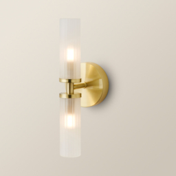 ValueLights Canya Matte Gold 2 Way Up Down Frosted Reeded Glass LED Wall Light - Size: 30 x 10 x 11cm - Wilko - thumbnail 6