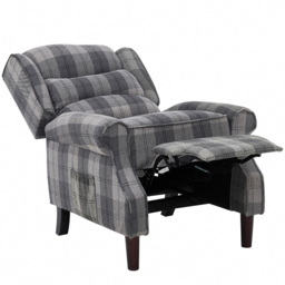 Home Detail Nairn Grey Tartan Manual Recliner Chair - Size: Single - Wilko - thumbnail 4