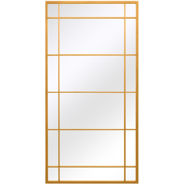 MirrorOutlet The Tabula Gold Metal Window Outdoor Garden Wall Mirror 160 x 80cm - Size: 160 x 80 x 3cm - Wilko - image 1