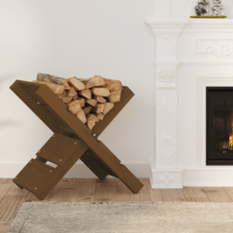 vidaXL Honey Brown Pine Wood Firewood Log Holder 48 x 47 x 39.5cm - Wilko - thumbnail 3