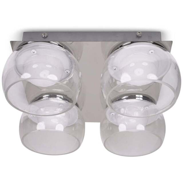 ValueLights Alissa Chrome LED 4 Way Ceiling Light with Smoked Glass - Silver - Wilko - image 1
