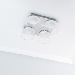 ValueLights Alissa Chrome LED 4 Way Ceiling Light with Smoked Glass - Silver - Wilko - thumbnail 6