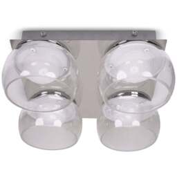 ValueLights Alissa Chrome LED 4 Way Ceiling Light with Smoked Glass - Silver - Wilko
