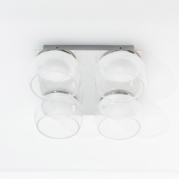 ValueLights Alissa Chrome LED 4 Way Ceiling Light with Smoked Glass - Silver - Wilko - thumbnail 4