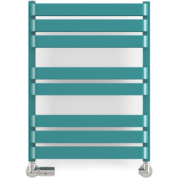 Terma Warp T Bold Matt Teal Heated Towel Rail 1569 BTU 655 x 500mm - Size: 65.5 x 50 x 11.2cm - Blue - Wilko - thumbnail 4