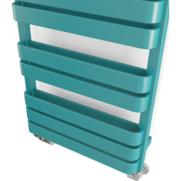 Terma Warp T Bold Matt Teal Heated Towel Rail 1569 BTU 655 x 500mm - Size: 65.5 x 50 x 11.2cm - Blue - Wilko - thumbnail 6
