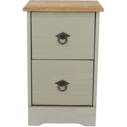 Core Products Corona Classic 2 Drawer Grey Pine Wood Compact Bedside Cabinet - Wilko - thumbnail 4