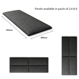 Aspire EasyMount Charcoal Saxon Twill Upholstered Wall Mounted Headboard Panels 8 Pack - Grey - Aspire Beds - Wilko - thumbnail 6