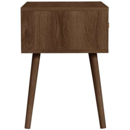 Herringford Single Drawer Walnut Chevron Bedside Table - Brown - Birlea - Wilko - thumbnail 5
