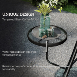 Outsunny 3 Seater Dark Grey Adjustable Canopy Garden Swing with Coffee Tables - Wilko - thumbnail 6