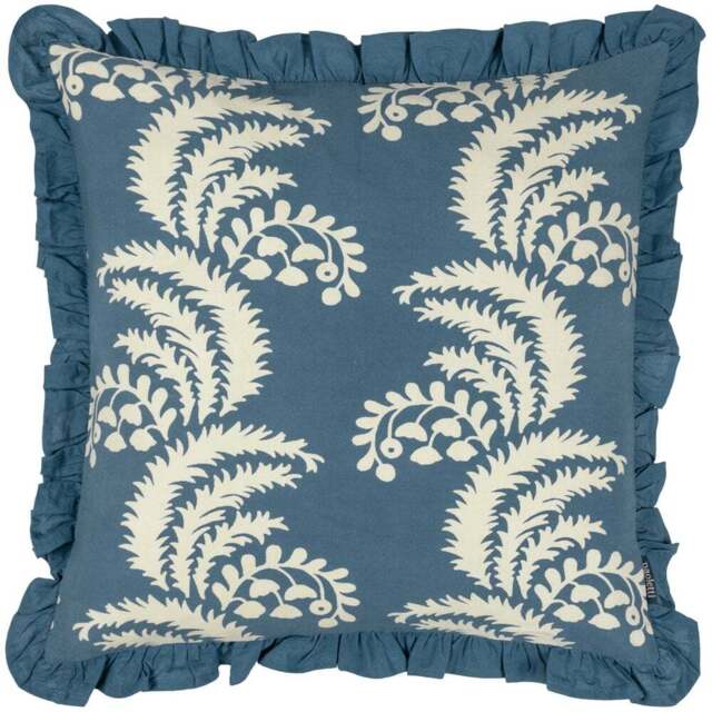 Paoletti Montrose French Blue Floral Cushion - Size: 50 x 50 cm - Wilko - image 1