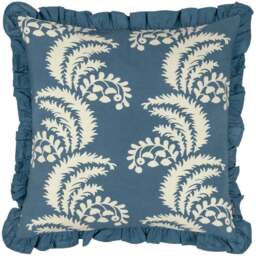 Paoletti Montrose French Blue Floral Cushion - Size: 50 x 50 cm - Wilko