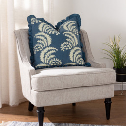 Paoletti Montrose French Blue Floral Cushion - Size: 50 x 50 cm - Wilko - thumbnail 3