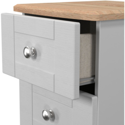 Crowndale Sussex 3 Drawer Grey Ash and Bardolino Oak Bedside Cabinet Ready Assembled - Grey Ash & Bardolino Oak - Wilko - thumbnail 7