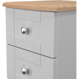 Crowndale Sussex 3 Drawer Grey Ash and Bardolino Oak Bedside Cabinet Ready Assembled - Grey Ash & Bardolino Oak - Wilko - thumbnail 6