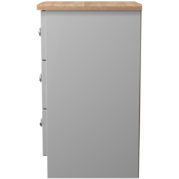 Crowndale Sussex 3 Drawer Grey Ash and Bardolino Oak Bedside Cabinet Ready Assembled - Grey Ash & Bardolino Oak - Wilko - thumbnail 5