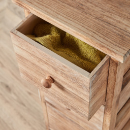 Home Source Canterbury 5 Drawer Natural Washed Solid Wood Tall Chest of Drawers - Brown - Wilko - thumbnail 6