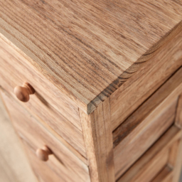 Home Source Canterbury 5 Drawer Natural Washed Solid Wood Tall Chest of Drawers - Brown - Wilko - thumbnail 4