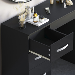 VIDA DESIGNS Hulio 3 Drawer Black Dressing Table - Size: 38 x 93 x 79cm - Wilko - thumbnail 6