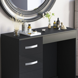VIDA DESIGNS Hulio 3 Drawer Black Dressing Table - Size: 38 x 93 x 79cm - Wilko - thumbnail 4