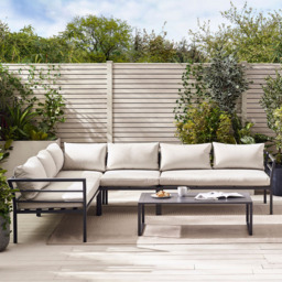 Furniturebox Tanzania 6 Seater Grey Metal Corner Lounge Set - Wilko - thumbnail 6