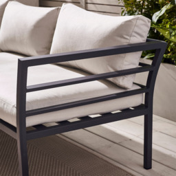 Furniturebox Tanzania 6 Seater Grey Metal Corner Lounge Set - Wilko - thumbnail 4