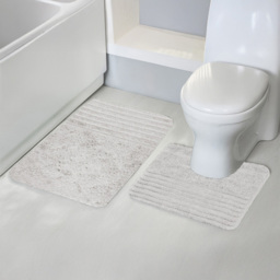 Velosso Linear White Bath Mat Set - Size: 50 x 80 x 1cm - Wilko - thumbnail 3