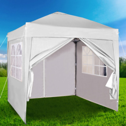 White Pop Up Outdoor Canopy Tent with Removable Sidewalls 2 x 2m - MCC - Wilko
