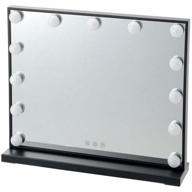 Living and Home LED Black Makeup Vanity Mirror with Smart Screen - Size: 52 x 42cm - Wilko - image 1