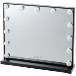 Living and Home LED Black Makeup Vanity Mirror with Smart Screen - Size: 52 x 42cm - Wilko - thumbnail 1