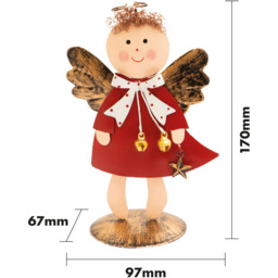 St Helens Red Metal Angel Ornament 17cm - Size: 7 x 10 x 17cm - Wilko - thumbnail 7