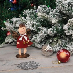 St Helens Red Metal Angel Ornament 17cm - Size: 7 x 10 x 17cm - Wilko - thumbnail 4