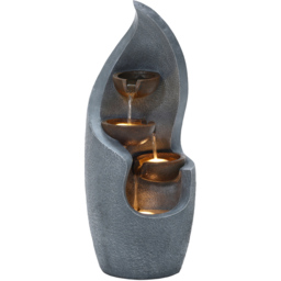Charles Bentley Tiber 3 Tier Bronze and Grey Cascading Water Feature with LEDs - Size: 67 x 27 x 27.5cm - Wilko - thumbnail 4