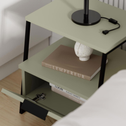 FWStyle Pal Single Door Ash Green Bedside Table - Wilko - thumbnail 6