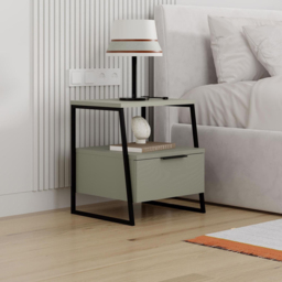 FWStyle Pal Single Door Ash Green Bedside Table - Wilko - thumbnail 7