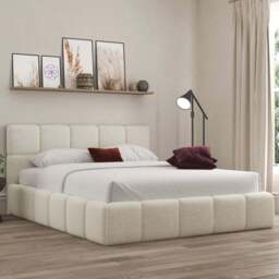 DS Living Ovella Double Ivory Cubed Ottoman Bed - Cream - Wilko