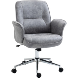 Portland Light Grey Microfiber Swivel Ergonomic Office Chair - Size: 67 x 69 x 102cm - Wilko - thumbnail 3