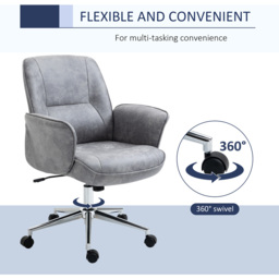 Portland Light Grey Microfiber Swivel Ergonomic Office Chair - Size: 67 x 69 x 102cm - Wilko - thumbnail 5
