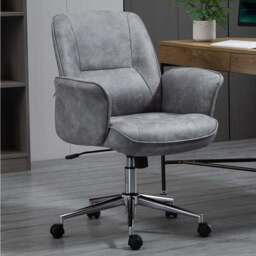 Portland Light Grey Microfiber Swivel Ergonomic Office Chair - Size: 67 x 69 x 102cm - Wilko - thumbnail 1