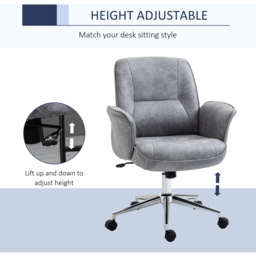 Portland Light Grey Microfiber Swivel Ergonomic Office Chair - Size: 67 x 69 x 102cm - Wilko - thumbnail 7