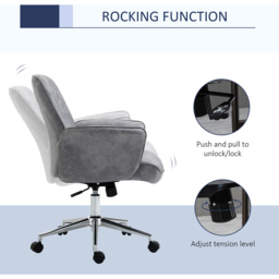 Portland Light Grey Microfiber Swivel Ergonomic Office Chair - Size: 67 x 69 x 102cm - Wilko - thumbnail 6