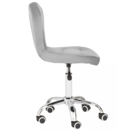 Premier Housewares Grey Velvet Buttoned Home Office Chair - Size: 42 x 51 x 100cm - Multi - Interiors by Premier - Wilko - thumbnail 5