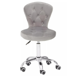 Premier Housewares Grey Velvet Buttoned Home Office Chair - Size: 42 x 51 x 100cm - Multi - Interiors by Premier - Wilko - thumbnail 4