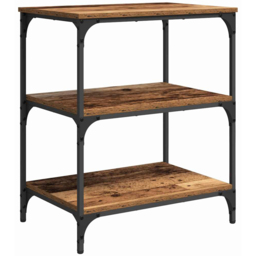 vidaXL 3 Shelf Old Wood Kitchen Trolley - Size: 76 x 60 x 41cm - Brown - Wilko - thumbnail 6
