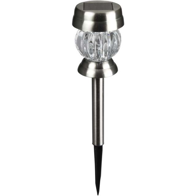Luxform Tuscany LED Solar Garden Spike Light - Size: 7.4 x 7.4 x 35cm - Silver - Wilko - image 1