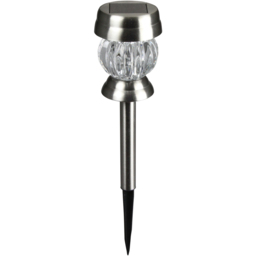 Luxform Tuscany LED Solar Garden Spike Light - Size: 7.4 x 7.4 x 35cm - Silver - Wilko - thumbnail 1