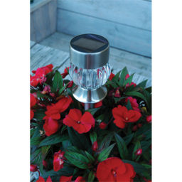 Luxform Tuscany LED Solar Garden Spike Light - Size: 7.4 x 7.4 x 35cm - Silver - Wilko - thumbnail 4